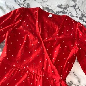 Old Navy red wrap dress